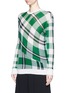 Front View - Click To Enlarge - STELLA MCCARTNEY - Solid check cotton knit sweater