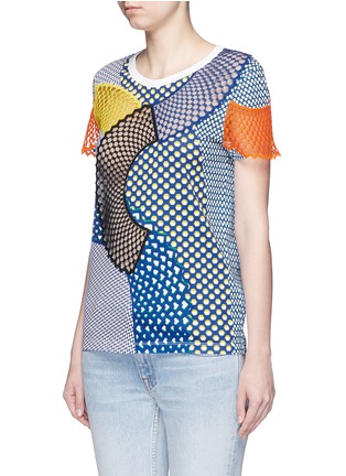 Front View - Click To Enlarge - STELLA MCCARTNEY - Mix mesh patchwork jersey T-shirt