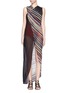 Main View - Click To Enlarge - MARYSIA - 'Newport' stripe colourblock overlap cotton-silk dress