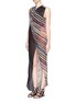 Figure View - Click To Enlarge - MARYSIA - 'Newport' stripe colourblock overlap cotton-silk dress