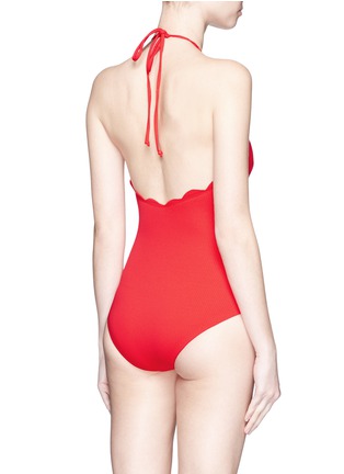 Back View - Click To Enlarge - MARYSIA - 'Mott' scalloped halterneck one-piece swimsuit