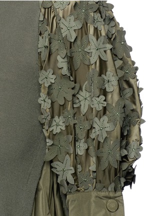 Detail View - Click To Enlarge - MONCLER - Floral appliqué combo knit top