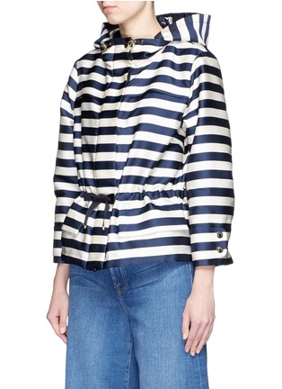 Front View - Click To Enlarge - MONCLER - 'Corail' stripe duchesse satin jacket