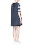 Back View - Click To Enlarge - MONCLER - Stripe jersey front dress