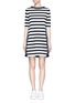 Main View - Click To Enlarge - MONCLER - Stripe jersey front dress