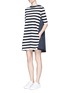 Figure View - Click To Enlarge - MONCLER - Stripe jersey front dress