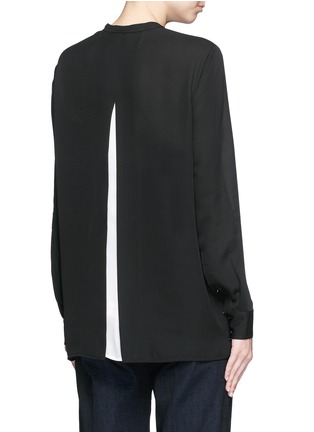 Back View - Click To Enlarge - VINCE - Colour tipped silk georgette shirt