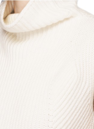 Detail View - Click To Enlarge - VINCE - Directional rib wool-cashmere sleeveless turtleneck sweater