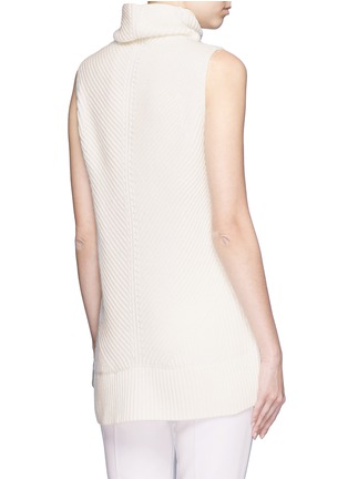 Back View - Click To Enlarge - VINCE - Directional rib wool-cashmere sleeveless turtleneck sweater