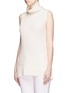Front View - Click To Enlarge - VINCE - Directional rib wool-cashmere sleeveless turtleneck sweater