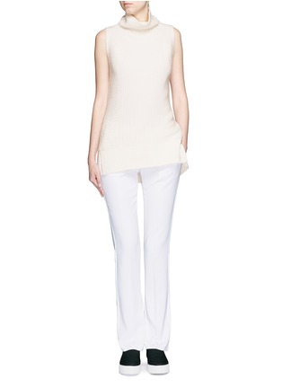 Figure View - Click To Enlarge - VINCE - Directional rib wool-cashmere sleeveless turtleneck sweater