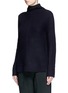 Front View - Click To Enlarge - VINCE - Directional rib wool-cashmere turtleneck sweater