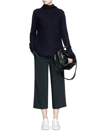 Figure View - Click To Enlarge - VINCE - Directional rib wool-cashmere turtleneck sweater