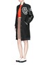 Figure View - Click To Enlarge - OPENING CEREMONY - 'OC' leather sleeve varsity long jacket