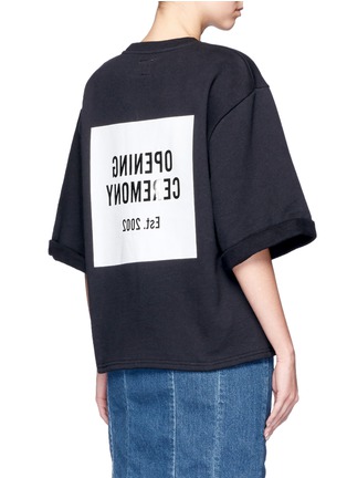 Back View - Click To Enlarge - OPENING CEREMONY - Mirrored logo cropped cotton sweatshirt
