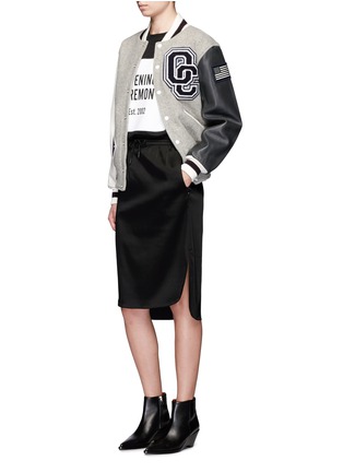 Figure View - Click To Enlarge - OPENING CEREMONY - OC' leather sleeve classic varsity jacket