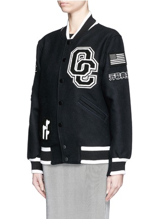 Front View - Click To Enlarge - OPENING CEREMONY - 'Kennel Club' wool blend felt varsity jacket