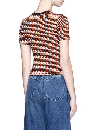 Back View - Click To Enlarge - OPENING CEREMONY - Check stretch knit crop top