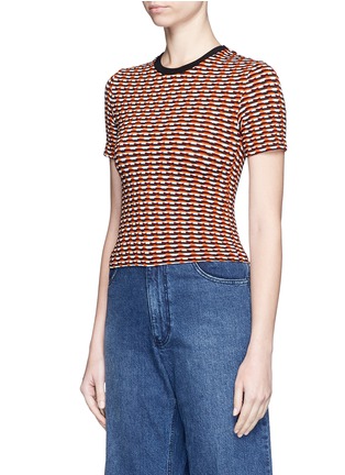 Front View - Click To Enlarge - OPENING CEREMONY - Check stretch knit crop top