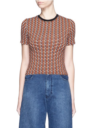 Main View - Click To Enlarge - OPENING CEREMONY - Check stretch knit crop top