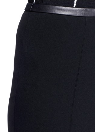 Detail View - Click To Enlarge - ALEXANDER WANG - Leather waistband crepe pants
