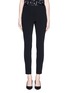 Main View - Click To Enlarge - ALEXANDER WANG - Leather waistband crepe pants