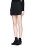 Front View - Click To Enlarge - ALEXANDER WANG - Pleat front tailored wool crepe shorts