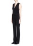 Front View - Click To Enlarge - ALEXANDER WANG - Wrap front tailored crepe jumpsuit