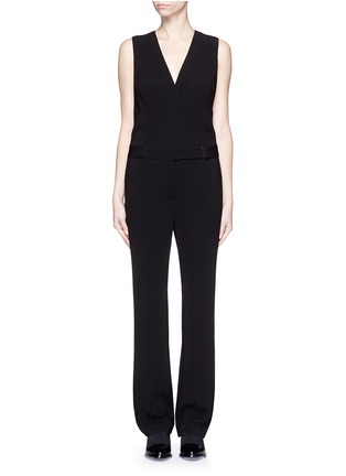 Main View - Click To Enlarge - ALEXANDER WANG - Wrap front tailored crepe jumpsuit