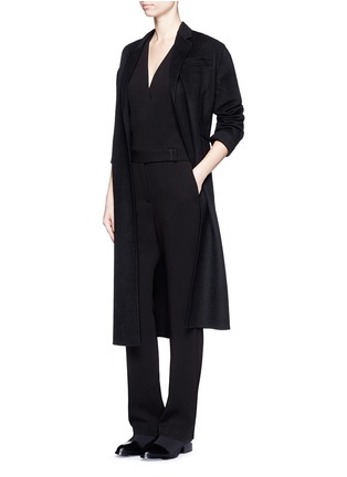 Figure View - Click To Enlarge - ALEXANDER WANG - Wrap front tailored crepe jumpsuit