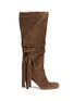 Main View - Click To Enlarge - CHLOÉ - Tassle tie fold cuff suede boots
