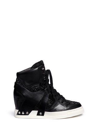 Main View - Click To Enlarge - ASH - 'Club' high top crystal leather wedge sneakers