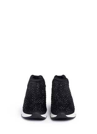 Front View - Click To Enlarge - ASH - 'Lunare' crystal embellished neoprene sneakers