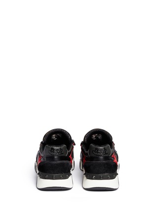 Back View - Click To Enlarge - ASH - 'Hop' star patchwork camouflage leather sneakers