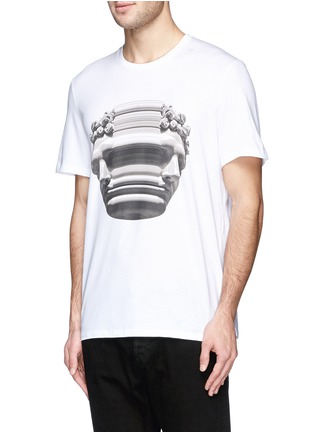 Front View - Click To Enlarge - NEIL BARRETT - Stretch sculpture print T-shirt