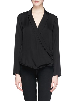 Main View - Click To Enlarge - THEORY - 'Ilori' drape front silk blouse