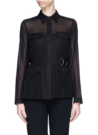 Main View - Click To Enlarge - THEORY - 'Lorem' waist tie sheer voile shirt