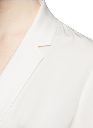 Detail View - Click To Enlarge - THEORY - 'Ilori' drape front silk blouse
