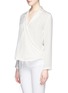 Front View - Click To Enlarge - THEORY - 'Ilori' drape front silk blouse