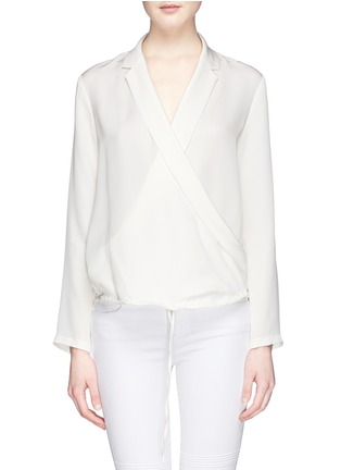 Main View - Click To Enlarge - THEORY - 'Ilori' drape front silk blouse
