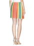 Back View - Click To Enlarge - VALENTINO GARAVANI - Rainbow floral lace pleat skirt