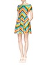 Figure View - Click To Enlarge - VALENTINO GARAVANI - '1973' chevron stripe radzimir dress