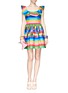 Front View - Click To Enlarge - VALENTINO GARAVANI - '1973' check stripe radzimir dress