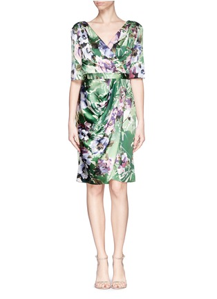 Main View - Click To Enlarge - ST. JOHN - Floral print ruched charmeuse dress