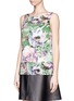 Front View - Click To Enlarge - ST. JOHN - Floral print charmeuse tank top