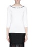 Main View - Click To Enlarge - ST. JOHN - Beaded strass neckline stretch sweater