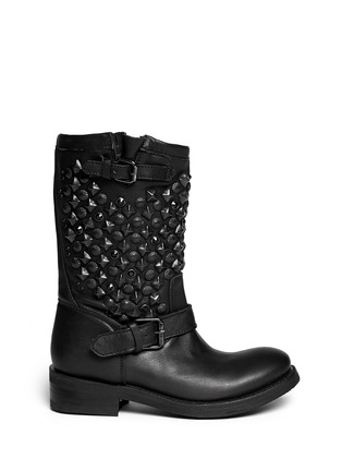 Main View - Click To Enlarge - ASH - 'Tokyo' stud leather biker boots