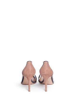 Back View - Click To Enlarge - GIANVITO ROSSI - 'Plexi' clear PVC piped suede pumps