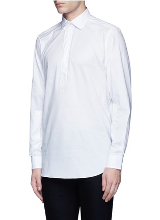 Front View - Click To Enlarge - PORTS 1961 - Half placket cotton poplin shirt