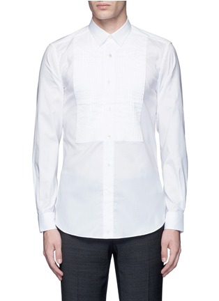 Main View - Click To Enlarge - PORTS 1961 - Pleated bib front cotton shirt